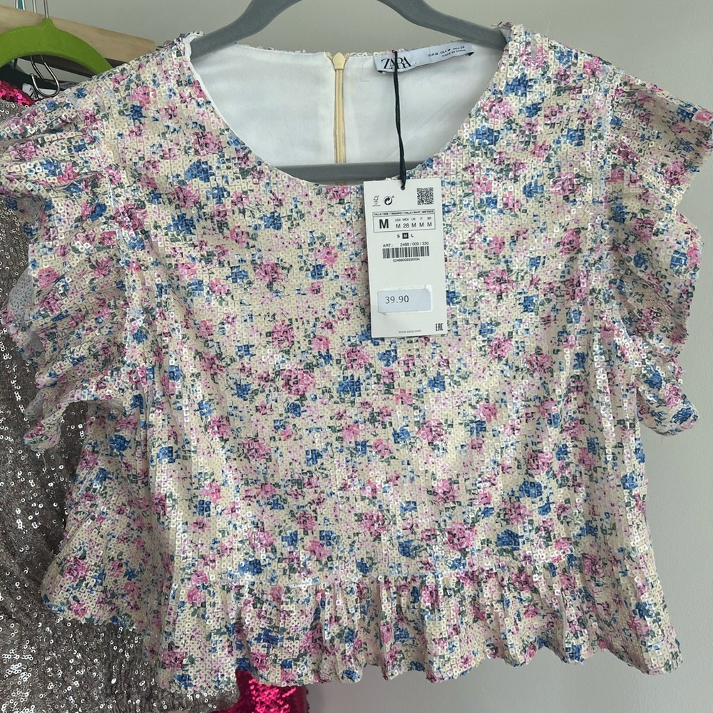 Zara sequins top